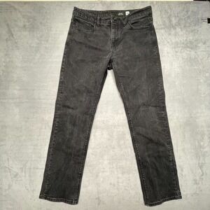 Solver Modern Jeans Mens 33 Black Denim Cotton Stretch Mid Rise Straight Leg